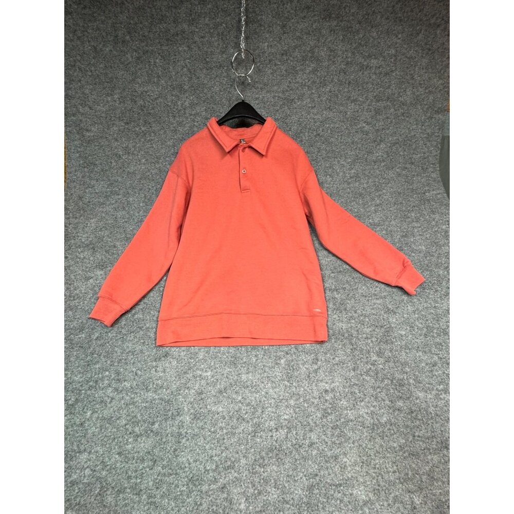 Mondetta Mens Size M Orange Polo Sweatshirt Long Sleeve